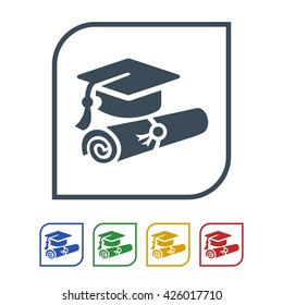 graduate icon isolated on white background. vector illustration icon