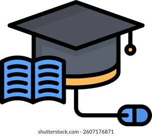 Graduate Icon Lineal Color Vector Illustration