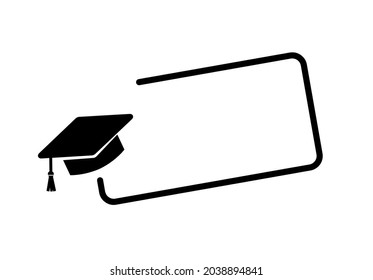 graduate icon on white background