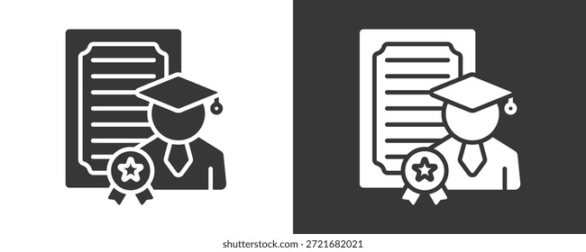 Coleta De Vetores De Conjunto De Ícones De Graduação Isolada Em Preto E Branco