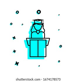 graduate icon. Simple thin line, outline, glyph, flat vector of education icons for ui and ux, website or mobile application