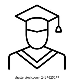 Graduate icon in thin line style Vector illustration graphic design