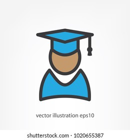graduate icon, vector illustration