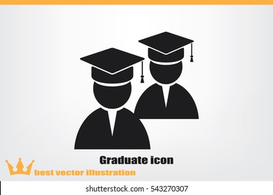 Graduate icon vector illustration .