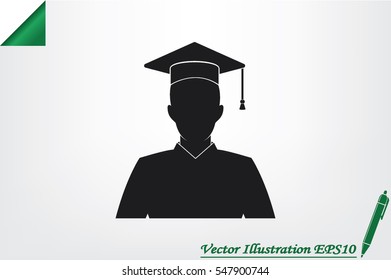 Graduate icon vector illustration.