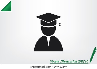 Graduate icon vector illustration .