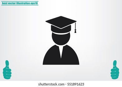 Graduate icon vector illustration .