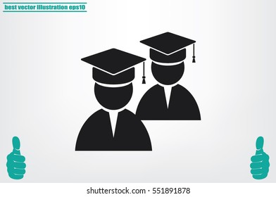 Graduate icon vector illustration .