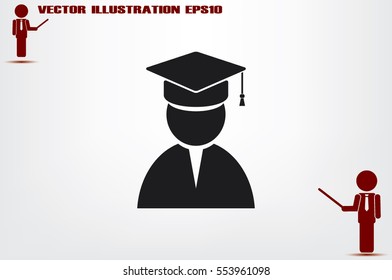 Graduate icon vector illustration.