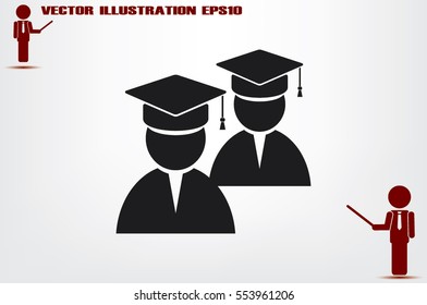 Graduate icon vector illustration .