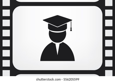 Graduate icon vector illustration .