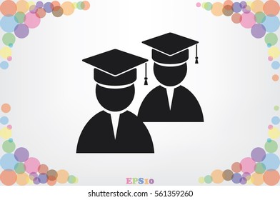 Graduate icon vector illustration .