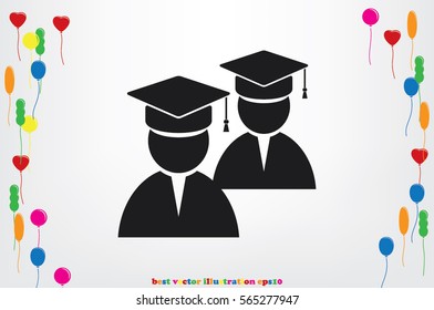 Graduate icon vector illustration .