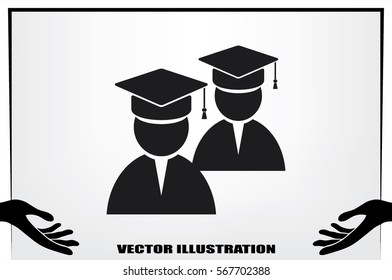 Graduate icon vector illustration . 