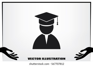 Graduate icon vector illustration 