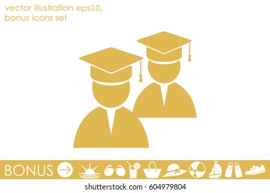 Graduate icon vector illustration .