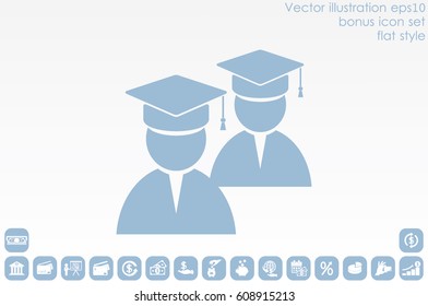Graduate icon vector illustration .