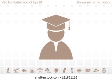 Graduate icon vector illustration .