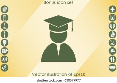 Graduate icon vector illustration .