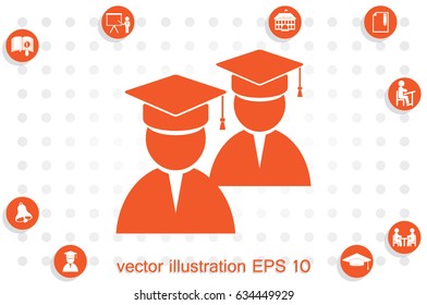 Graduate icon vector illustration .