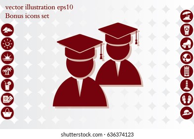 Graduate icon vector illustration .