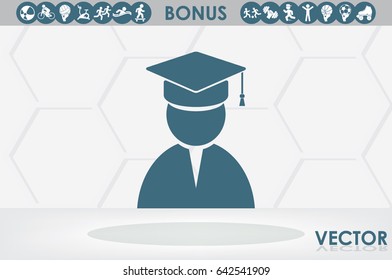 Graduate icon vector illustration .