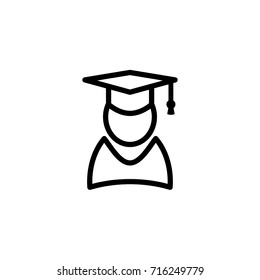 graduate icon, vector illustration