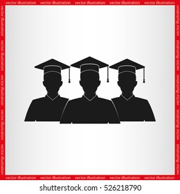 Graduate icon vector illustration eps10. Isolated badge for website or app - stock infographics