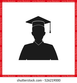 Graduate icon vector illustration eps10. Isolated badge for website or app - stock infographics