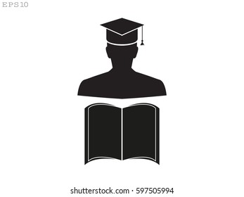 graduate, icon, vector illustration eps10