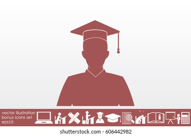 Graduate icon vector illustration eps10