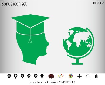 graduate, icon, vector illustration eps10