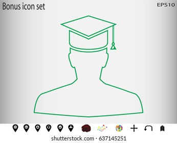 graduate, icon, vector illustration eps10