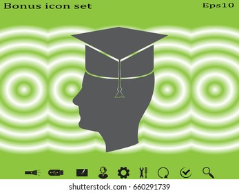 graduate, icon, vector illustration eps10