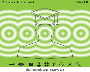 graduate icon, vector illustration eps10