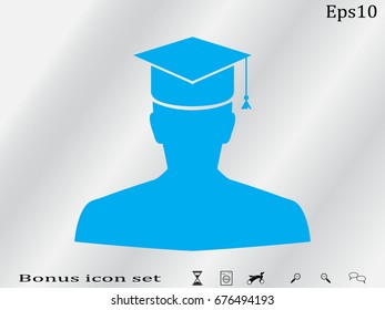 graduate, icon, vector illustration eps10