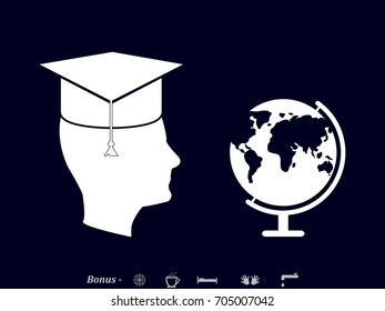 graduate, icon, vector illustration eps10
