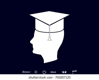 graduate, icon, vector illustration eps10