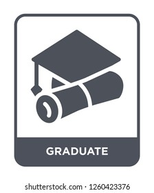 graduate icon vector on white background., graduate simple element illustration