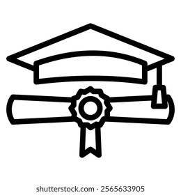 graduate icons in line style. Related with education, academic subjects and more.