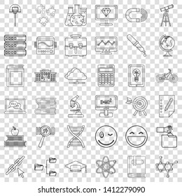 Graduate icons set. Outline style of 36 graduate vector icons for web for any design