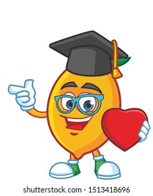 graduate lemon mascot character vector design