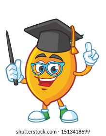 graduate lemon mascot character vector design