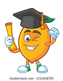 graduate lemon mascot character vector design