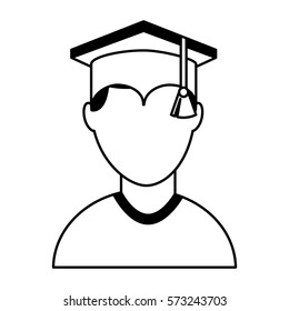graduate man avatar character vector illustration design