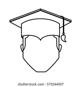 graduate man avatar character vector illustration design