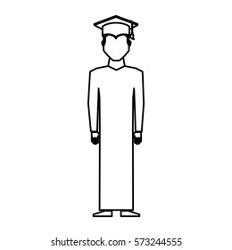 graduate man avatar character vector illustration design