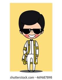 graduate man cartoon ll, illustration and vector