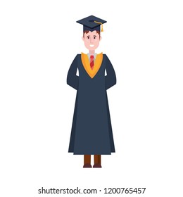 Graduate Man College Robe Hat Stock Vector (Royalty Free) 1200765457 ...