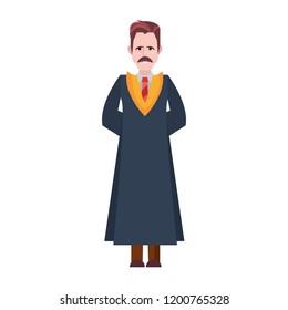 graduate man college wearing robe